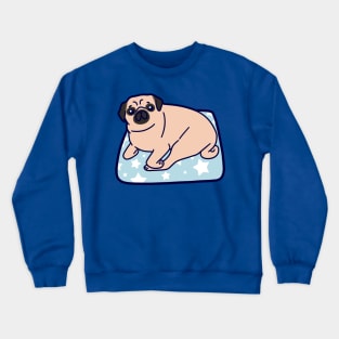 Pug sitting on a Starry Pillow Crewneck Sweatshirt